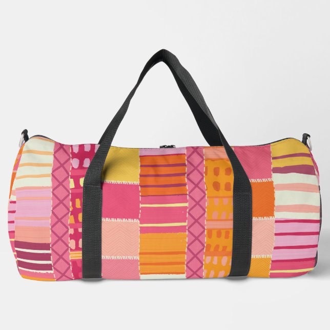 Bolso De Deporte Grande Sketchbook Marks-Textured Multicoloured Stripes (Anverso)