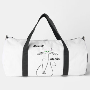 Bolso De Deporte Grande Slinky Black Cat Meow Meow Personalizado Textos Oj