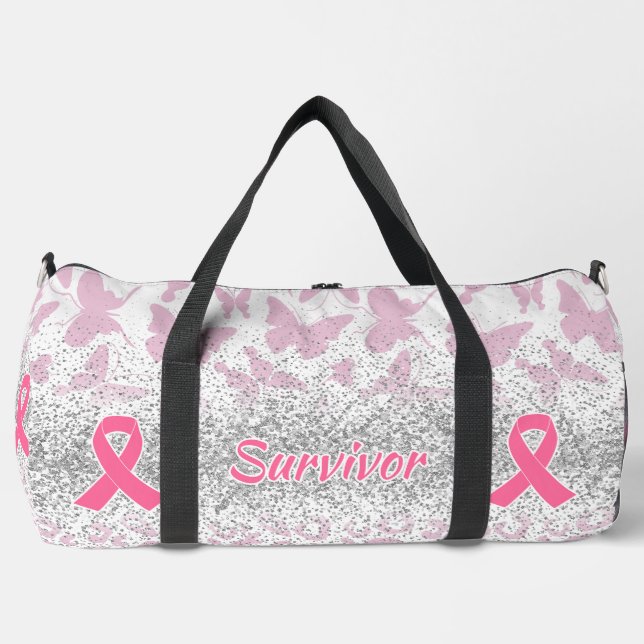 Bolso De Deporte Grande Sobreviviente Cáncer de Mama Animal Imprimir marip (Anverso)