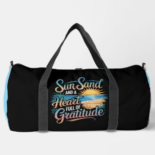 Bolso De Deporte Grande Sol Arena Corazón Gratitud Playa