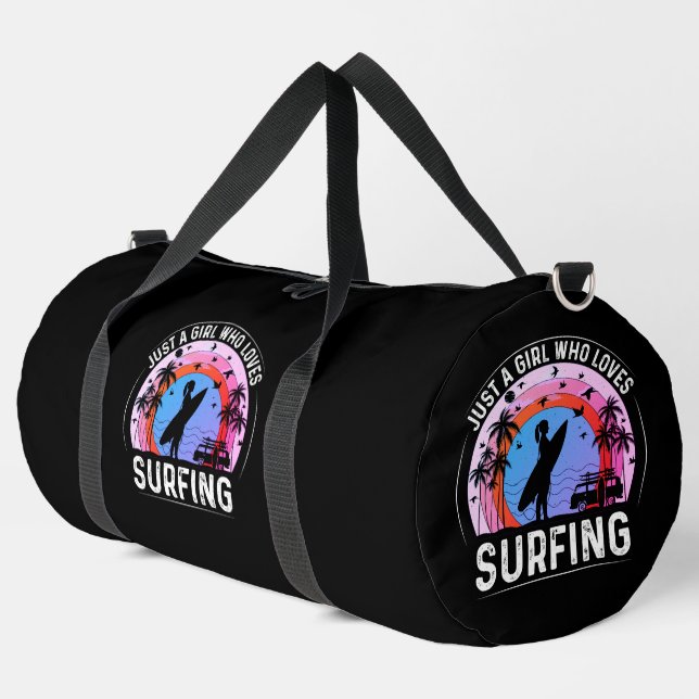 Bolso De Deporte Grande Solo una chica que ama el surf (Esquina izquierda)