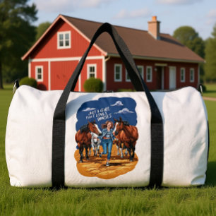Bolso De Deporte Grande Solo Una Chica Que Ama Los Caballos