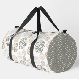 BOLSO DE DEPORTE GRANDE SOMBRAS DE MAMÁES MARRÓN Y GRIS Y PUNTOS DE POLKA