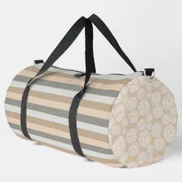 BOLSO DE DEPORTE GRANDE SOMBRAS DE TÁN MARRONES Y FLORES GRIEGOS