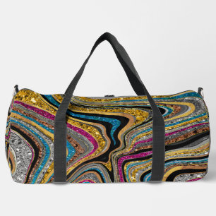 Bolso De Deporte Grande Sparkle Glam arte de mármol purpurinoso de niñas I