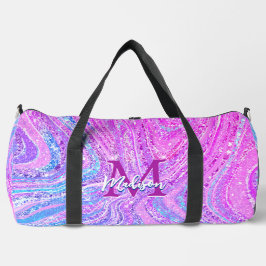 Bolso De Deporte Grande Sparkle unicornio arco iris de mármol giratorio es