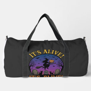 Bolso De Deporte Grande Su Halloween Bruja Calabaza Gato Negro Lápida Está
