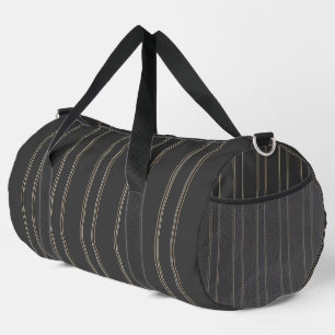 Bolso De Deporte Grande Suave patrón de franja fina de carbón oscuro gris 