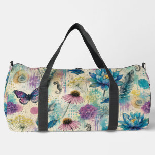 Bolso De Deporte Grande Sueño Acuático Floral Vibrante