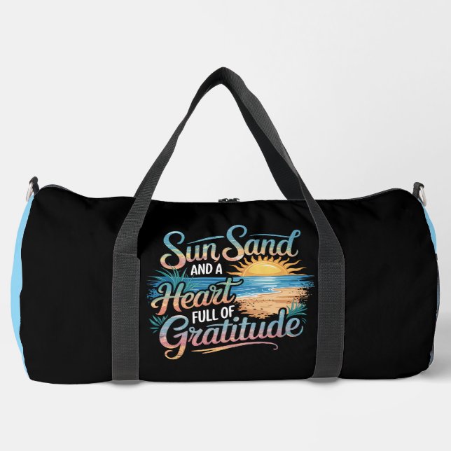 Bolso De Deporte Grande Sun Sand Heart Gratitude Beach (Anverso)