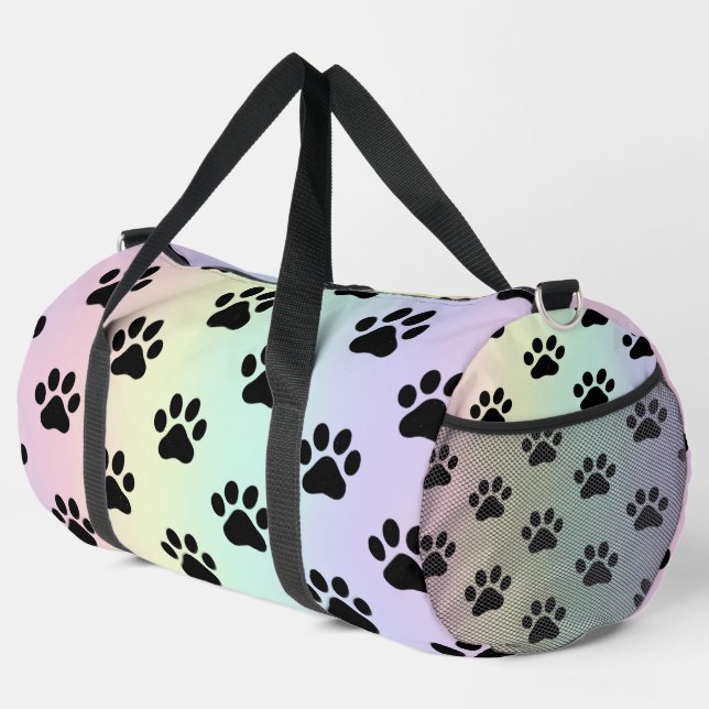 Bolso De Deporte Grande Sunrise Gradient Paw Print Pet Bag (Esquina derecha)