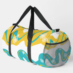 Bolso De Deporte Grande Surco margarita - turquesa y amarilla