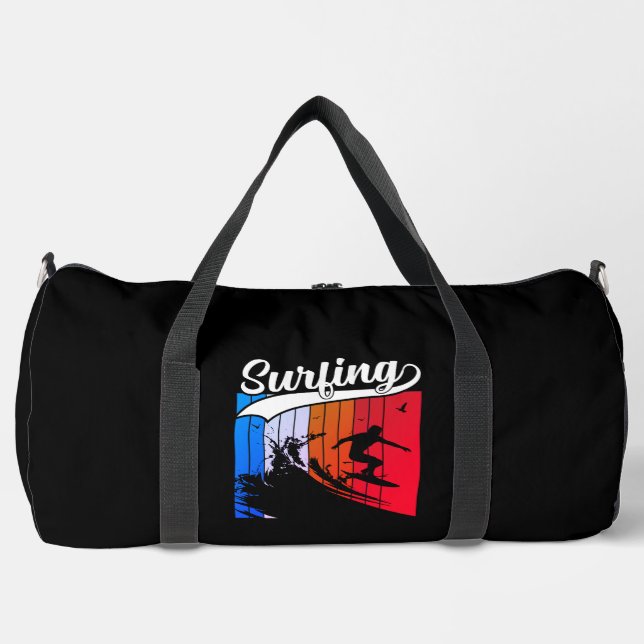 Bolso De Deporte Grande Surfing the Big Wave Vibes (Anverso)