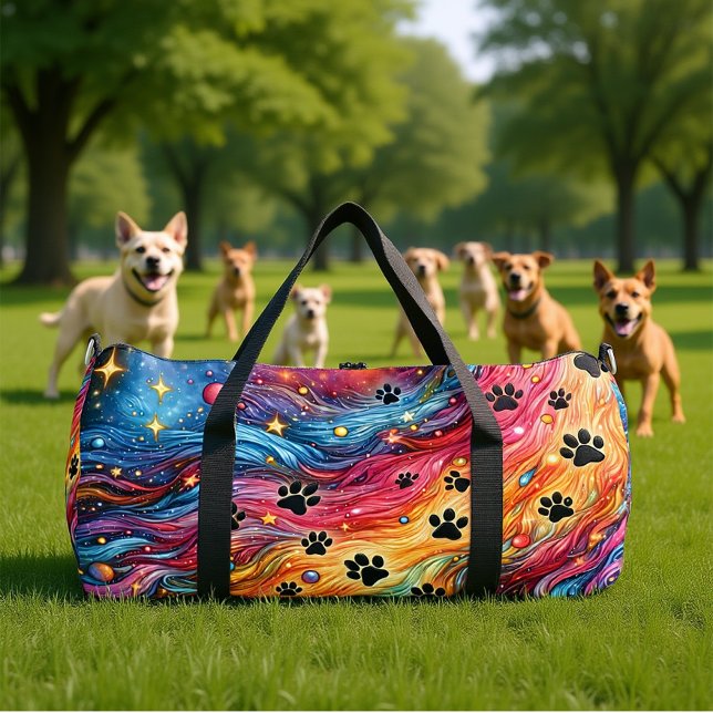 Bolso De Deporte Grande Swirling Cosmic Paw Print  (Subido por el creador)