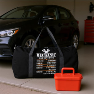 Bolso De Deporte Grande Tabla de Tarifas Horarias de Mecánico