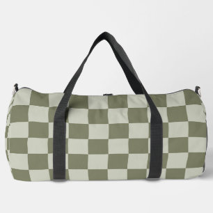 Bolso De Deporte Grande Tablero de cheques verde de sabio