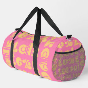 Bolso De Deporte Grande Talk Text Travel Pink