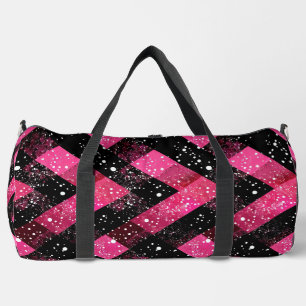 Bolso De Deporte Grande Tejidos Negro Y Rosa Con Aspecto Purpurina