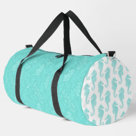 BOLSO DE DEPORTE GRANDE TEMA DE AQUA TURQUISE SEAHORSE Y UNDERSEA