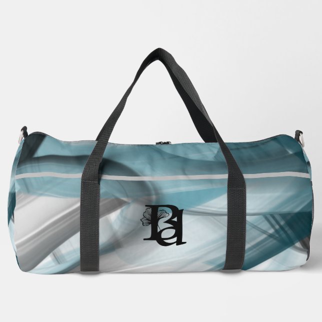 Bolso De Deporte Grande Tendencia Gris Grande Gym Bag Abstract Océano Azul (Anverso)