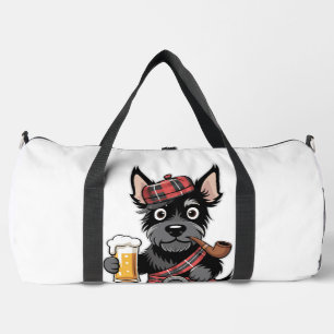 Bolso De Deporte Grande Terrier escocés con kilt de tartán con cerveza y p