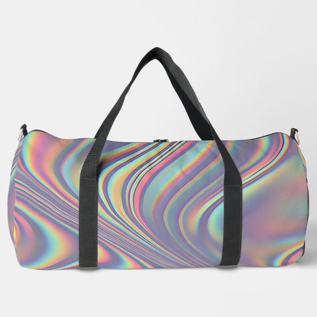 Bolso De Deporte Grande Textura de giro holográfico iridiscente (Anverso)