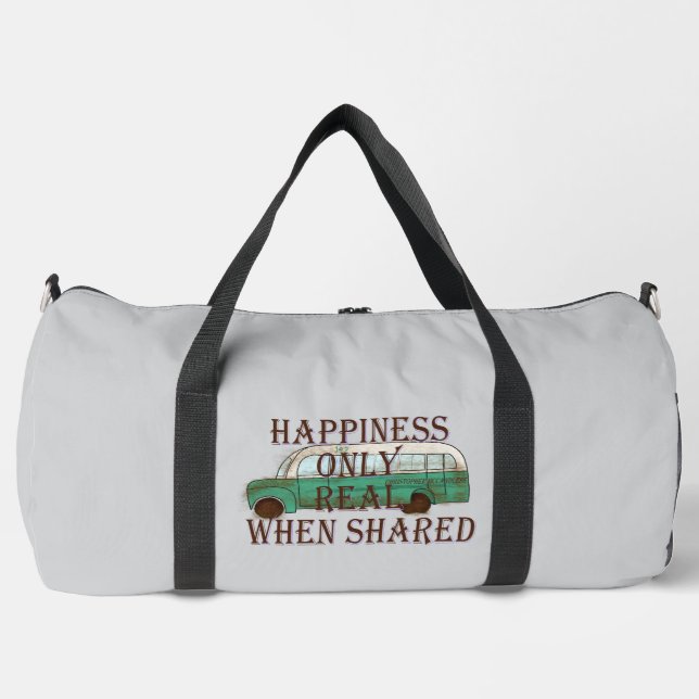 Bolso De Deporte Grande The Magic Bus: Happiness Only Real When Shared -  (Anverso)