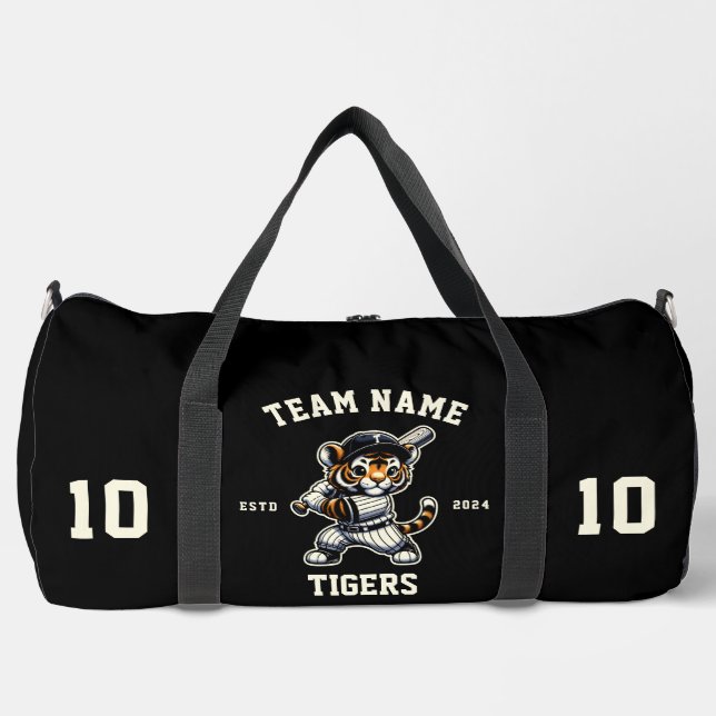 Bolso De Deporte Grande Tigres "Personalizable" de béisbol (Anverso)