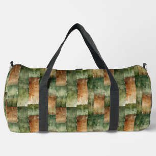 Bolso De Deporte Grande Tiras de camuflaje verdes y marrones