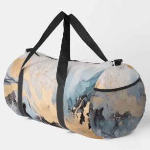 Bolso De Deporte Grande Tonos de verde azul con toque de dorado