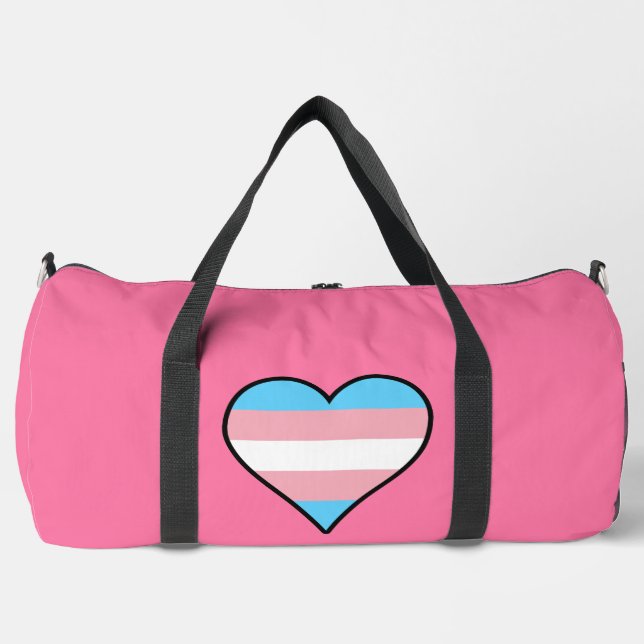 Bolso De Deporte Grande Transgender pride hearts (Anverso)