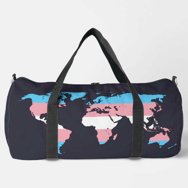 Bolso De Deporte Grande Transgender pride world map   (Anverso)