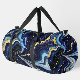 Bolso De Deporte Grande Trazos vibrantes de azul y oro 3