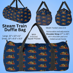 Bolso De Deporte Grande Tren de vapor de oro rojo para fanático del ferroc