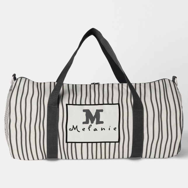 Bolso De Deporte Grande Trendy modern art lines Abstract minimal Monogram  (Anverso)