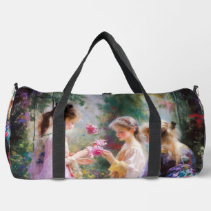 Bolso De Deporte Grande Tres chicas jugando en el jardín
