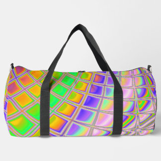 Bolso De Deporte Grande Trippy Groovy Vibrant Resumen Arte Fractal Digital