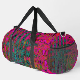 Bolso De Deporte Grande Trippy Turquesa Resumen Olas Retro Atómicas