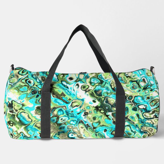 Bolso De Deporte Grande Trippy Vibrant Groovy Boho Hippie Fracal Marble (Anverso)