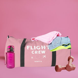 Bolso De Deporte Grande Tripulación de Vuelo Rosa y Blanca Despedida de So