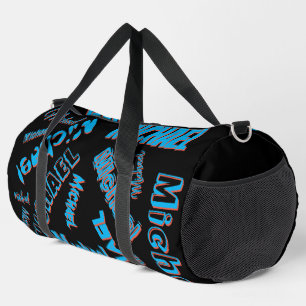 Bolso De Deporte Grande Tu patrón de nombre monograma azul rojo negro colo