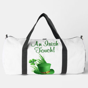 Bolso De Deporte Grande Un toque irlandés sombrero de duende trébol en hie