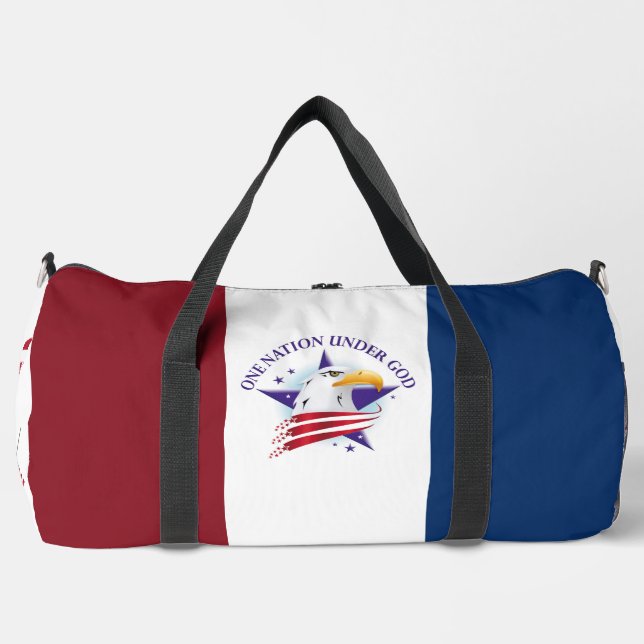 Bolso De Deporte Grande Una nación bajo Dios Águila Roja Azul Blanco EEUU (Anverso)