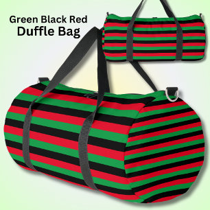 Bolso De Deporte Grande Verde Negro Rojo Delgado Rayado