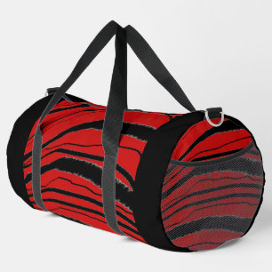 Bolso De Deporte Grande Viaje de Gimnasio Atlético Red + Black Stripe Cont
