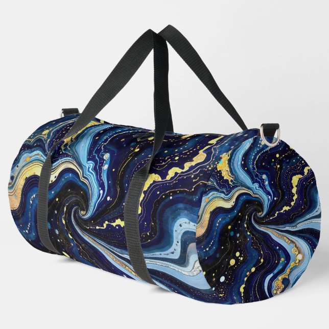 Bolso De Deporte Grande Vibrant Swirls of Blue and Gold 3 (Esquina izquierda)