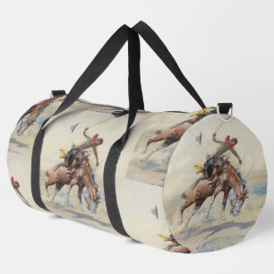 Bolso De Deporte Grande Vintage Cowboy Occidental En Caballo Maldito