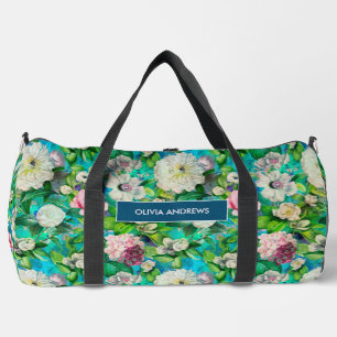 Bolso De Deporte Grande Vintage Elegante florido flores rosadas monograma