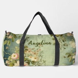 Bolso De Deporte Grande Vintage Floral Rose Greenery 