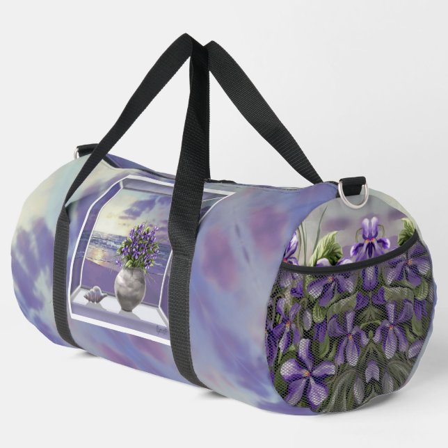 Bolso De Deporte Grande violetas en tarro lunar (Esquina derecha)